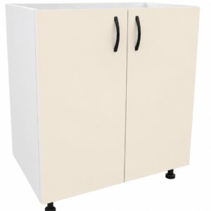 Masca chiuveta bucatarie, 2 usi, pal, corp alb, usi cu inchidere silentioasa, crem, 80 x 56 x 86 cm